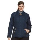 Plus Size Weathercast Side Stretch Quilted Jacket, Women's, Size: 2xl, Blue