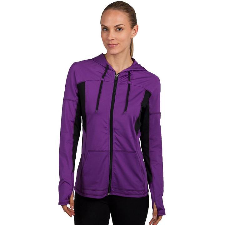 Women's Jockey Sport Full-zip Workout Hoodie, Size: Small, Purple Oth