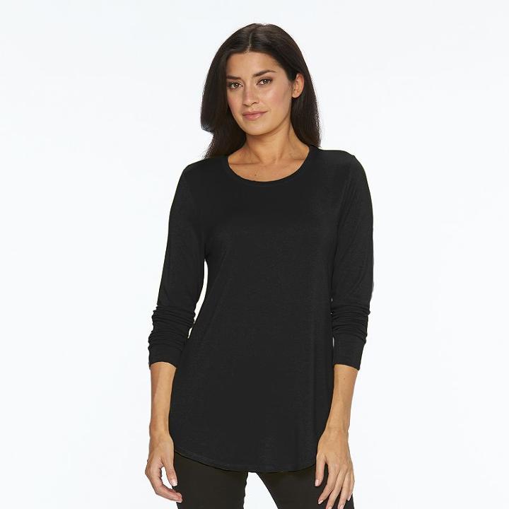 Women's Apt. 9&reg; Essential Crewneck Tee, Size: Large, Black