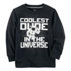 Boys 4-8 Carter's Coolest Dude In The Universe Long Sleeve Graphic Tee, Size: 8, Black