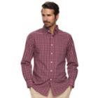 Men's Croft & Barrow&reg; Classic-fit Plaid Easy-care Button-down Shirt, Size: Xl, Med Red