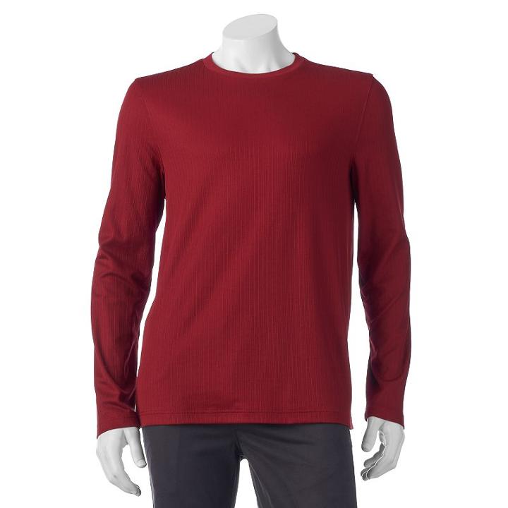 Men's Croft & Barrow&reg; Classic-fit Ribbed Crewneck Sweater, Size: Xl, Red