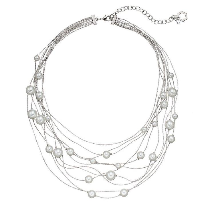 Simply Vera Vera Wang Multi Strand Simulated Pearl Necklace, Women's, White