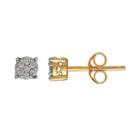 10k Gold 1/10 Carat T.w. Diamond Cluster Stud Earrings, Women's, White