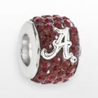 Logoart Alabama Crimson Tide Sterling Silver Crystal Logo Bead - Made With Swarovski Crystals, Women's, Red