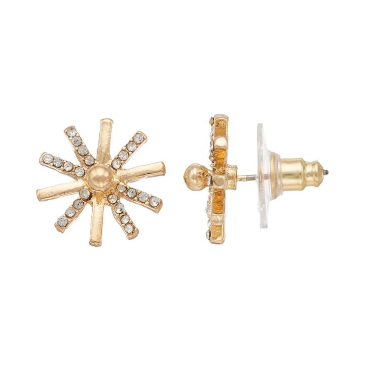 Lc Lauren Conrad Art Deco Starburst Nickel Free Stud Earrings, Women's, Gold