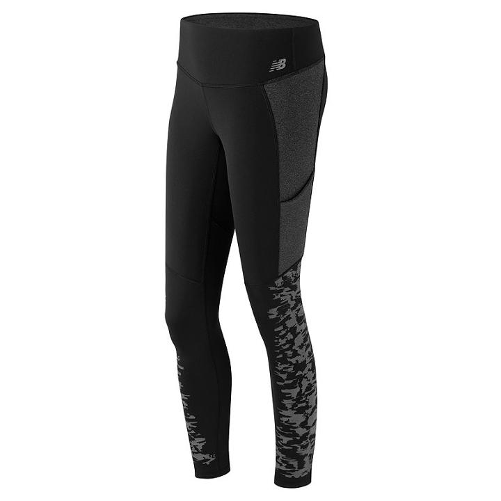 Women's New Balance Reflective Running Tights, Size: Xl, Black