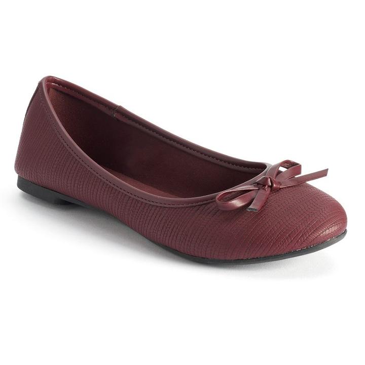 So&reg; Women's Bow Ballet Flats, Size: Medium (8.5), Dark Red