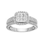 Simply Vera Vera Wang 14k White Gold 3/4 Carat T.w. Diamond Halo Engagement Ring, Women's, Size: 8