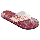 Women's College Edition Virginia Tech Hokies Floral Polka-dot Flip-flops, Size: Xl, White