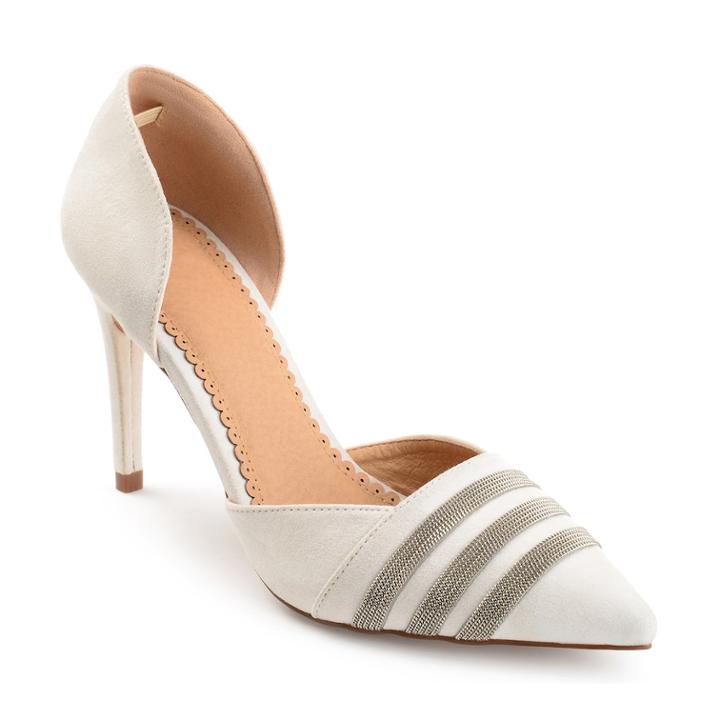 Journee Collection Felicia Women's D'orsay High Heels, Size: Medium (10), White
