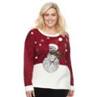 Plus Size Fashion Avenue Us Sweaters Applique Ugly Christmas Sweater, Women's, Size: 2xl, Multicolor