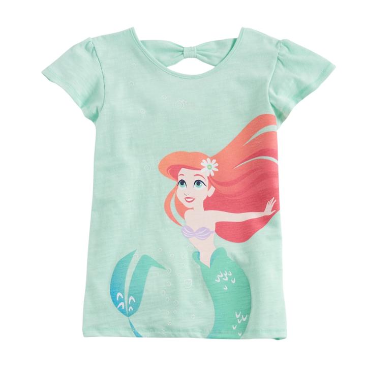 Disney's Ariel Girls 4-10 Flutter Cross-back Tee By Jumping Beans&reg;, Size: 10, Lt Green