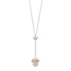 Disney's Minnie Mouse Two Tone Crystal Pendant Necklace, Women's, White