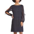 Women's Chaps Print Open Sleeve A-line Dress, Size: 10, Blue (navy)