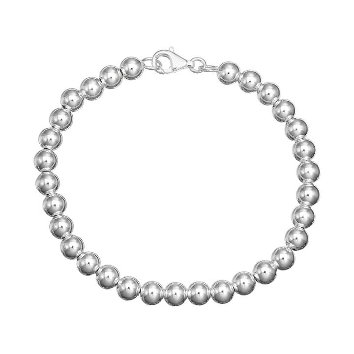 Primrose Sterling Silver Bead Chain Bracelet, Women's, Size: 7.5, Grey