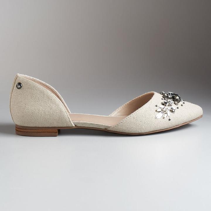 Simply Vera Vera Wang Women's Pointed D'orsay Flats, Size: 10, Natural