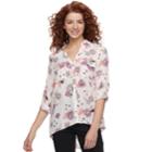 Juniors' Candie's&reg; Printed Lace Blouse, Teens, Size: Large, Red