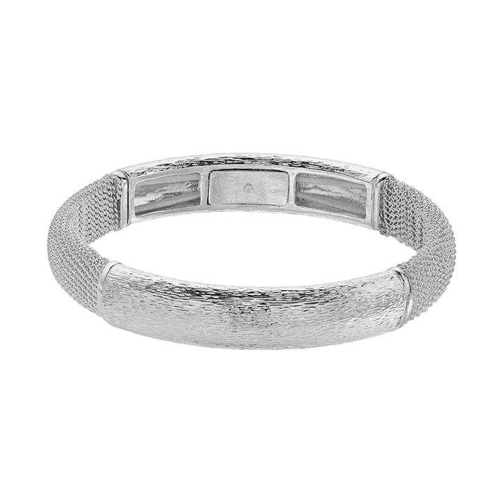 Dana Buchman Textured Chain Link Stretch Bracelet, Women's, Silver