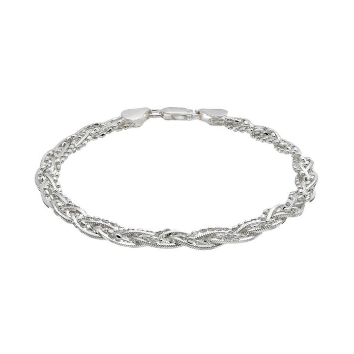 Pure 100 Beaded & Textured Woven Bracelet, Women's, Grey