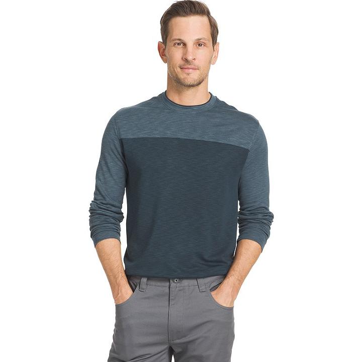 Big & Tall Van Heusen Classic-fit Colorblock Slubbed Crewneck Sweater, Men's, Size: 2xb, Brt Blue