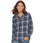Women's Sonoma Goods For Life&trade; Lace-up Shirt, Size: Xs, Blue