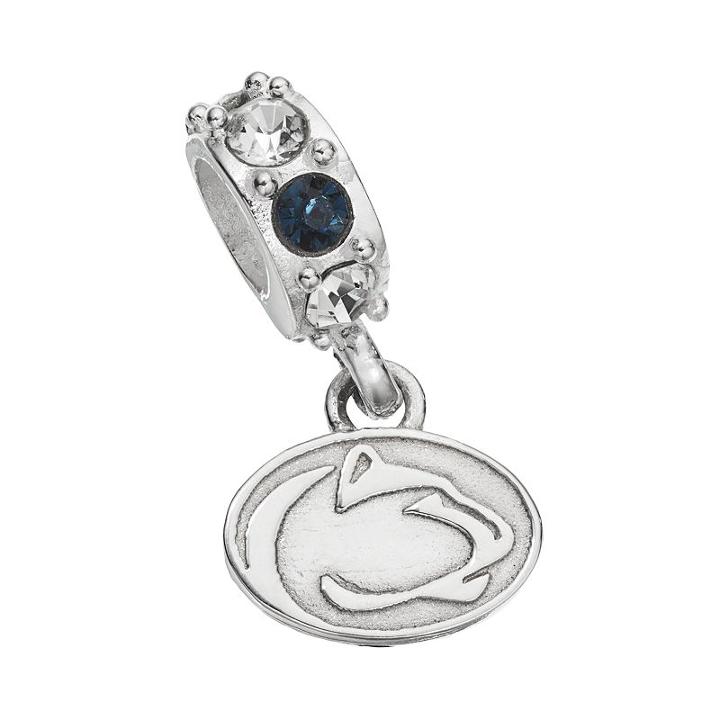 Dayna U Penn State Nittany Lions Crystal Sterling Silver Logo Charm, Women's, Blue