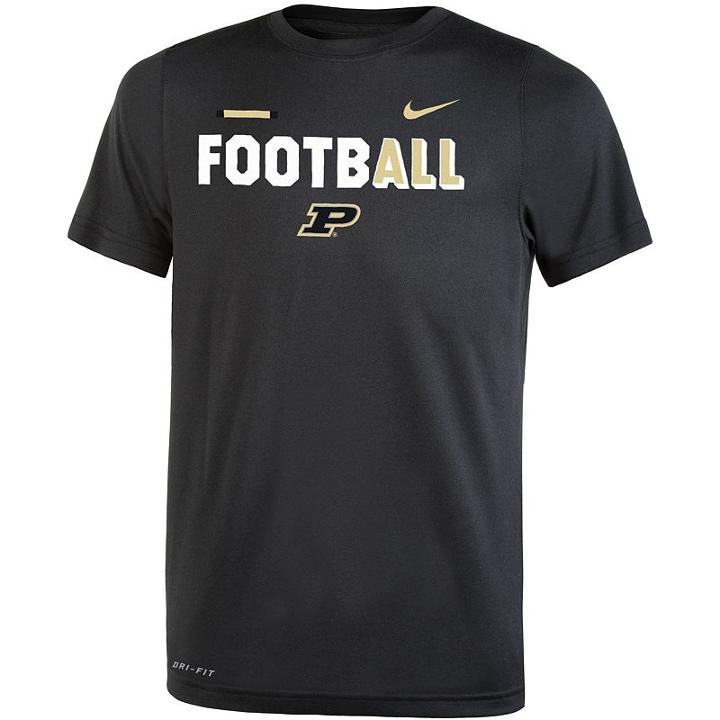 Boys 8-20 Nike Purdue Boilermakers Legend Football Tee, Size: Xl 18-20, Black