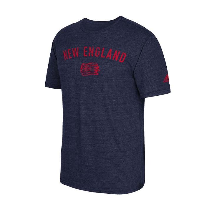 Men's Adidas New England Revolution Tri-blend Tee, Size: Xxl, Blue (navy)