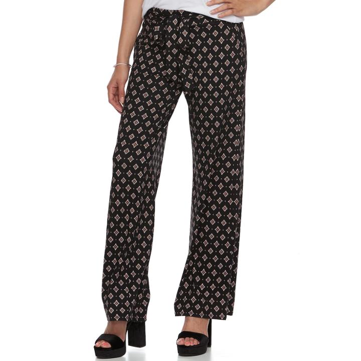Juniors' Joe B Wide-leg Tie Front Pants, Teens, Size: Medium, Brown Oth