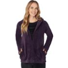 Plus Size Cuddl Duds Double Plush Velour Long Sleeve Full Zip Hoodie, Women's, Size: 1xl, Med Purple