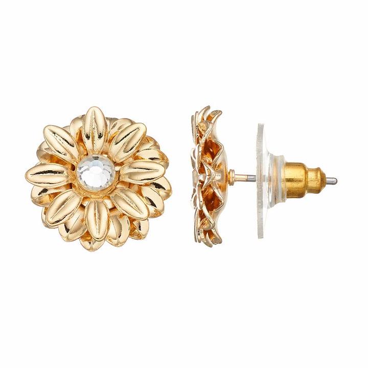 Lc Lauren Conrad Flower Stud Earrings, Women's, Gold