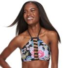 Women's Apt. 9&reg; Floral Strappy Halter Bikini Top, Size: Xl, Folk Floral