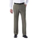 Men's Haggar Eclo Stria Classic-fit Flat-front Dress Pants, Size: 38x31, Med Grey