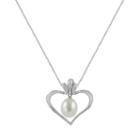 Sterling Silver Freshwater Cultured Pearl Interchangeable Heart Pendant, Women's, Size: 18, Multicolor
