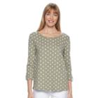 Women's Croft & Barrow&reg; Button-tab Scoopneck Tee, Size: Xl, Med Green