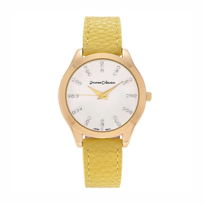 Journee Collection Women's Crystal Watch, Yellow