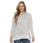 Plus Size Croft & Barrow&reg; Striped Mock-layer Sweater, Women's, Size: 3xl, White Oth