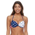 Mix And Match Stars And Stripes Push-up Halter Bikini Top, Girl's, Size: Large, Ovrfl Oth