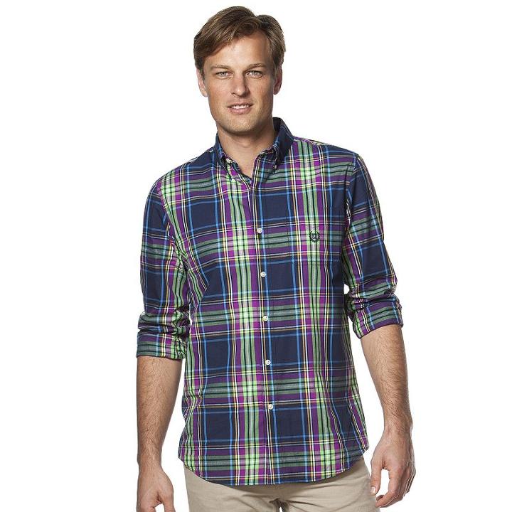 Big & Tall Chaps Classic-fit Plaid Button-down Shirt, Men's, Size: Xl Tall, Green