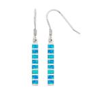 Lab-created Blue Opal Sterling Silver Stick Drop Earrings, Women's