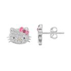 Hello Kitty&reg; Kid's Crystal Stud Earrings, Pink