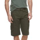 Men's Rawx Regular-fit Belted Cargo Shorts, Size: 38, Grey (charcoal)