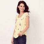 Women's Lc Lauren Conrad Swiss Dot Top, Size: Small, Yellow
