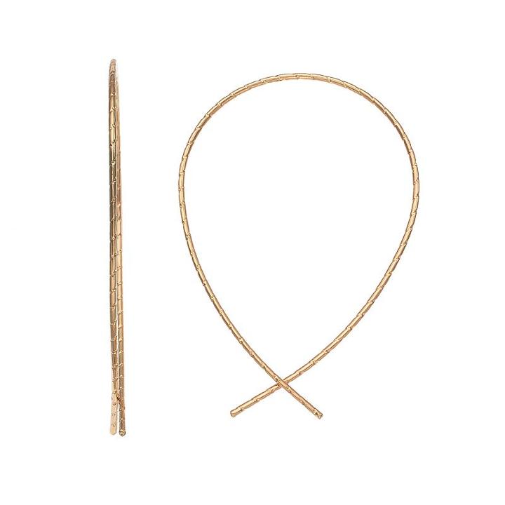 Textured Wire Nickel Free Threader Earrings, Women's, Multicolor