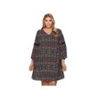 Plus Size Design 365 Printed Eyelet Swing Dress, Women's, Size: 1xl, Pink Other