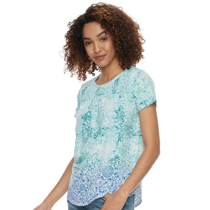 Women's Sonoma Goods For Life&trade; Smocked Tee, Size: Xl, Dark Blue