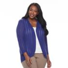Plus Size Dana Buchman Open Stitch Shrug, Women's, Size: 0x, Purple