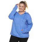 Plus Size Tek Gear&reg; V-neck Hoodie, Women's, Size: 2x Tall, Med Purple