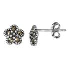 Tori Hill Marcasite Sterling Silver Flower Stud Earrings, Women's, Grey